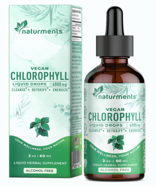 Chlorophyll Liquid Drops: Natural Deodorant and Liver Detox Supplement – with Organic Peppermint Oil – 2 Oz