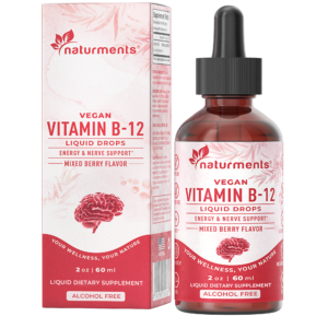 Vitamin B12 Liquid Supplement: Long-Lasting Energy & Heart Health, Mood support, Nerve Health & Cognitive Function – 2 Fl Oz